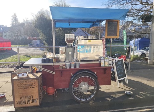 Mobile coffee cart bike with - cart,