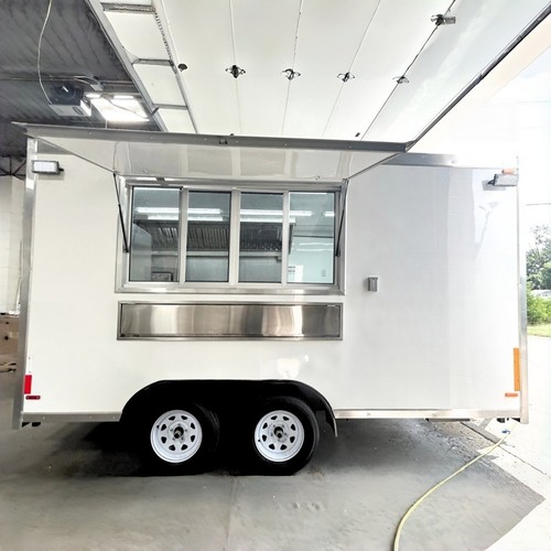White mobile food trailer - white,