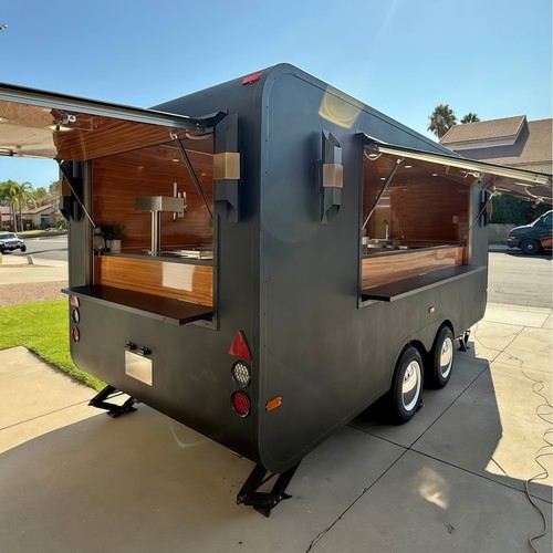 Luxury black food trailer - black,