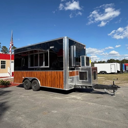 Black food trailer mobile - black,
