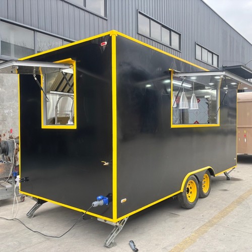 Black mobile food trailer - black,