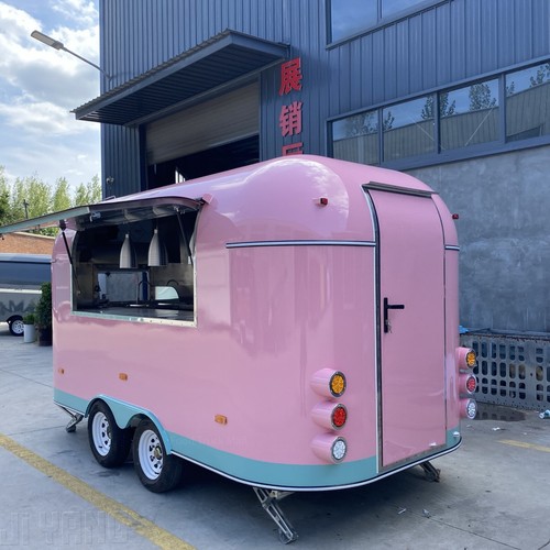 Large pink food trailer mobile - pink,
