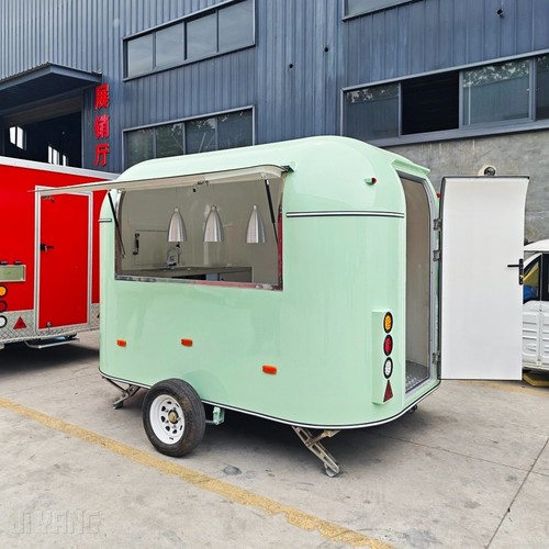 Mint green food trailer - trailer, ice